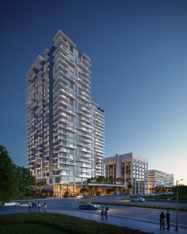 Fachada da torre do Viceroy Residences Aventura