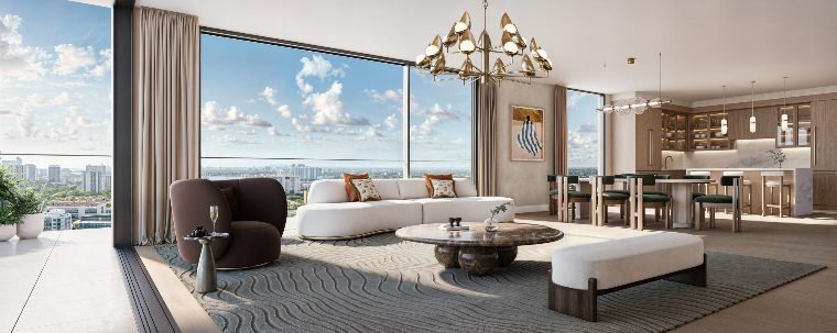 Sala de estar de uma residência