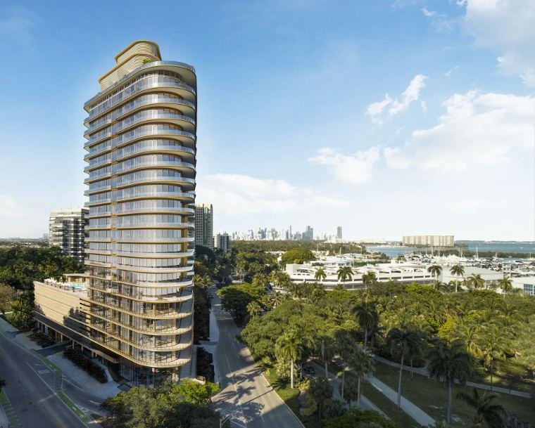 Torre Four Seasons Private Residences Coconut Grove de frente para a Baía de Biscayne