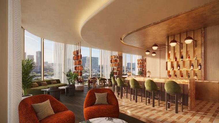 Lounge e bar privativos dos moradores