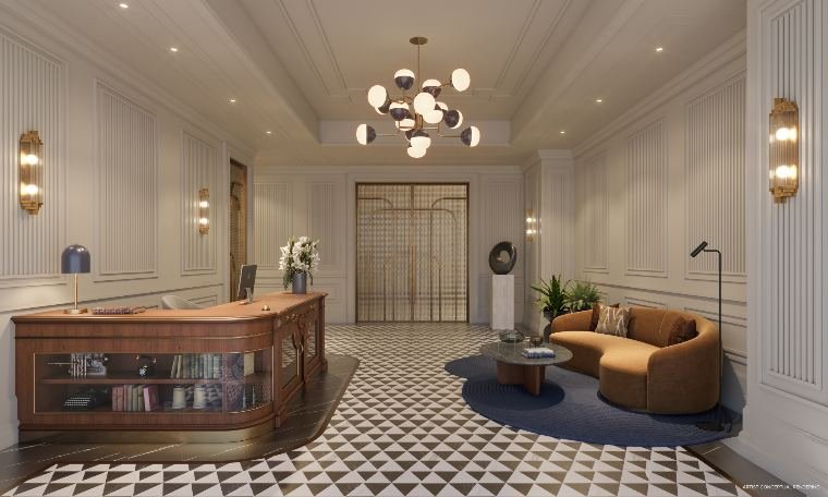 Lobby do One W12 Residences inspirado na história de Overtown