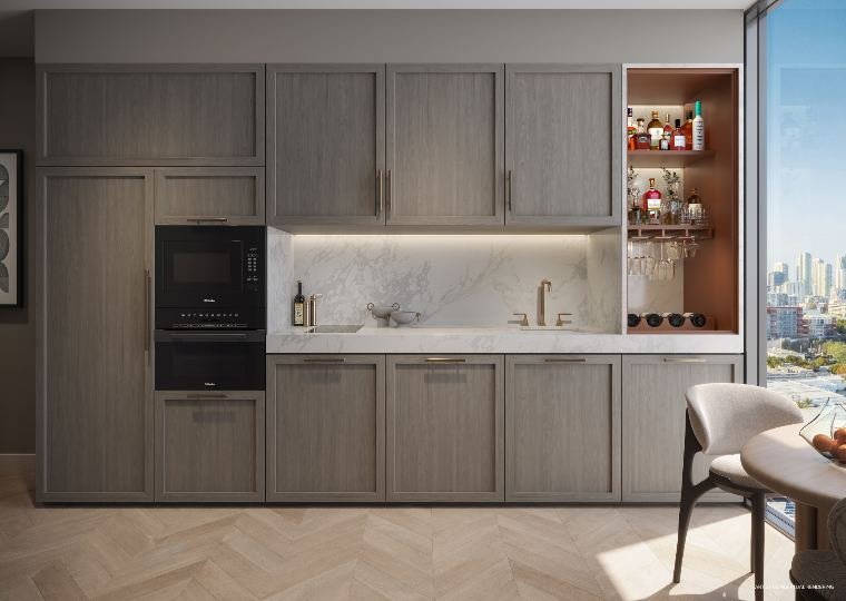 Cozinha integrada com marcenaria Italkraft e eletrodomésticos Miele