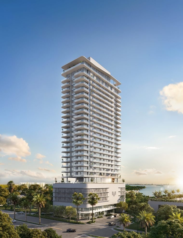 Fachada da torre do ELLE Residences Miami
