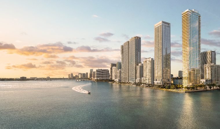 Torre LILLI no skyline de Edgewater, de frente para a baía