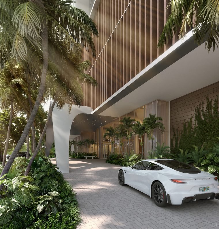 Entrada com porte-cochère