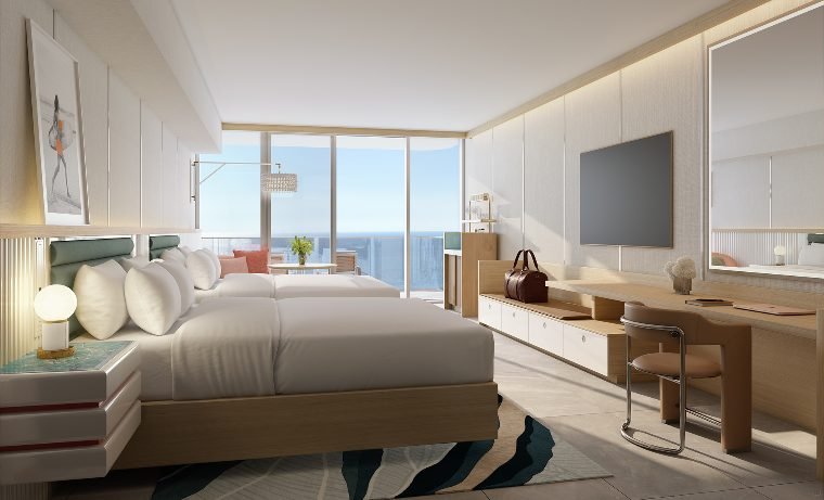 Suíte de condo-hotel com vista para a água