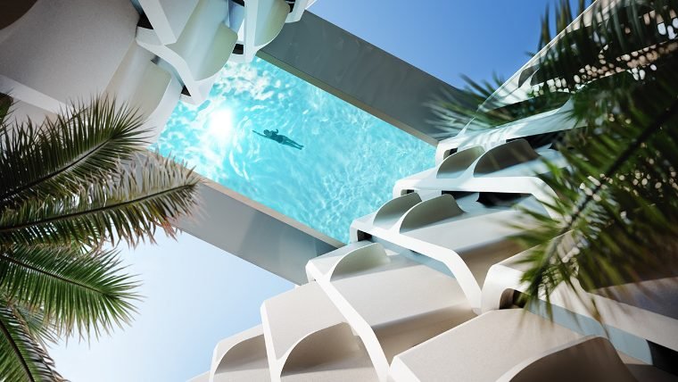 Piscina vista de cima